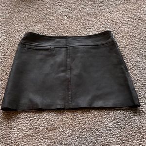 BCBG brown leather mini skirt